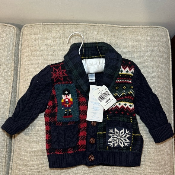 NWT Ralph Lauren Boys Patchwork Cable Knit Cardigan. Holiday Christmas - Picture 7 of 11